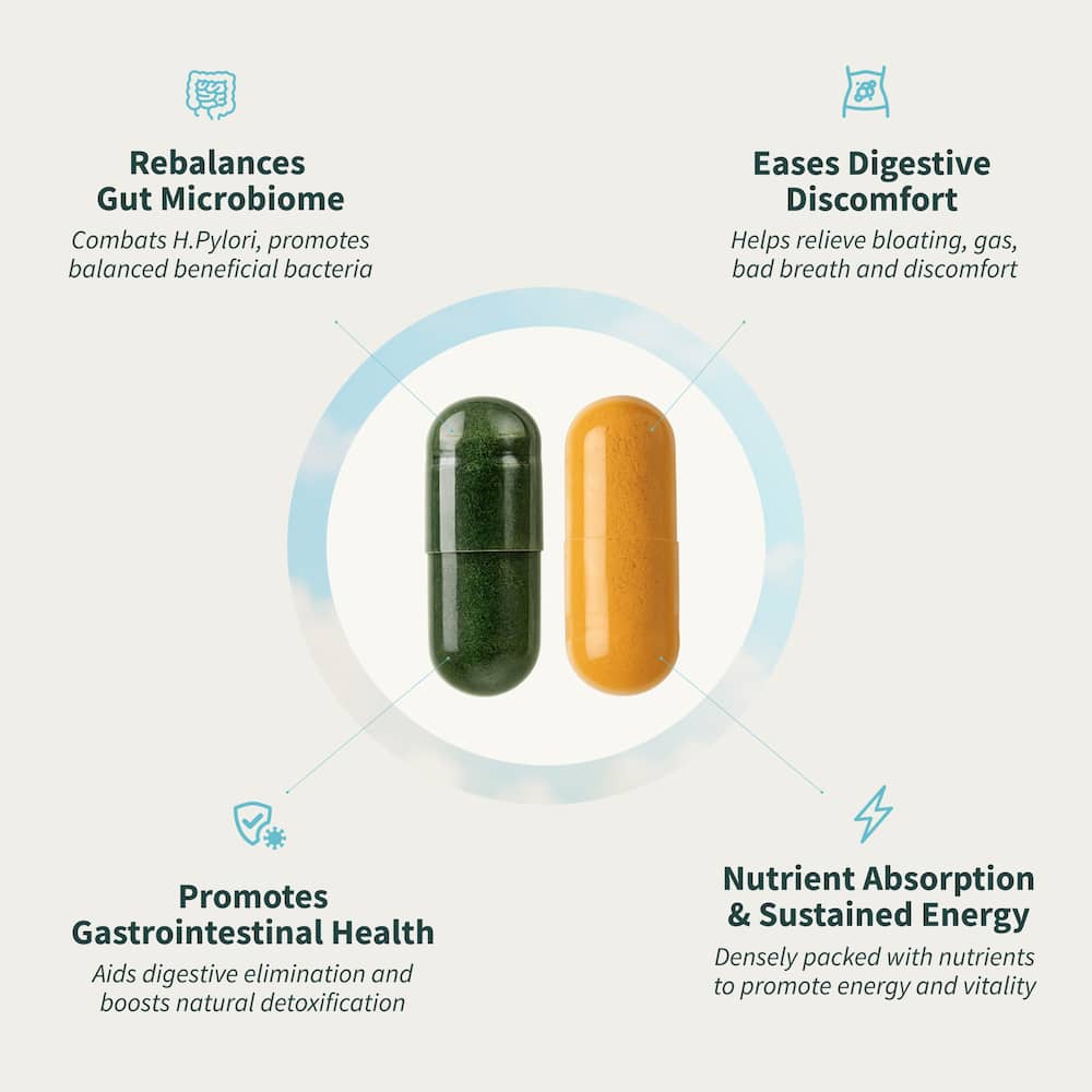 Snap Supplements Gut Health LipaseSupplement & Organic Spirulina ChlorellaBundle-Probiotic + Greens-SupportsDigestion, Detox, Energy & Immune Health, 50+ 120 Vegetarian Capsules (1 Month Supply)