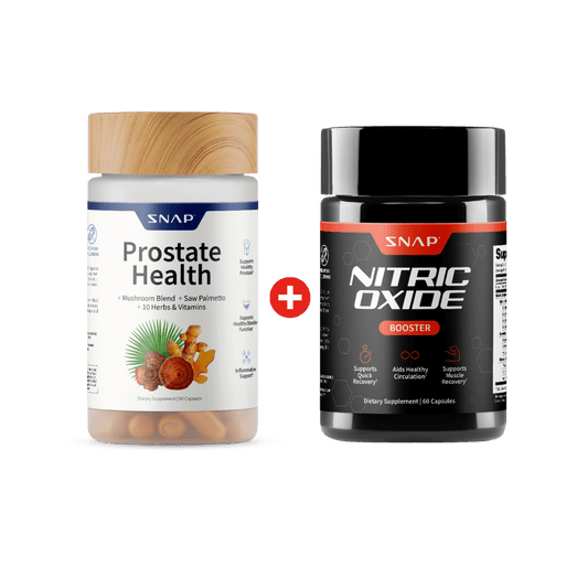 Snap Supplements Prostate HealthSupplements for Men + Nitric Oxide BoosterBundle - DHT Blocker, Saw Palmetto, StingingNettle, L-Arginine & L-Citrulline, 90 CapsulesEach